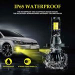 DC9-32V / 3000LM / 30W / 6000K+3000K IP65 Luz antiniebla LED de doble color para automóvil con cuentas de lámpara CSP de 12 LED, 2 PCS EV15 H1, 2 PCS EV15 H3, 2 PCS EV15 H7 - Imagen 5