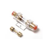 Car 100 Amp Audio AGU Portafusibles Portafusibles 4 6 8 Calibre en línea Chapado en oro, 100 Amp