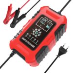 FOXSUR 10A 12V Cargador de batería inteligente para motocicleta / automóvil de 7 segmentos, EU Plug