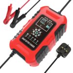 FOXSUR 10A 12V Cargador de batería inteligente para motocicleta / automóvil de 7 segmentos, UK Plug