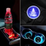 Coche acrílico colorido USB cargador agua taza ranura LED atmósfera luz, English Tree