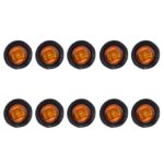 10 en 1 Camión Remolque LED Lámpara de marcador lateral redonda, A5011 Amber Light