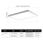 Lámpara de techo rectangular LED Macaron, luz de 3 colores, 88x62cm - Imagen 3