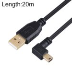 Codo Mini 5 pines a cable de datos de extensión de cámara USB 2.0, 20m