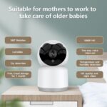 YT51 1920x1080 Cámara inalámbrica para bebés en casa, compatible con visión nocturna infrarroja/detección de llanto de bebés,, AU Plug, with Temperature - Imagen 3