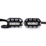 HP-Z058 Espejo retrovisor modificado para motocicleta Luz de señal de giro LED para Harley Sportsters XL 883 / 1200, For Honda / Yamaha / Kawasaki-Black White