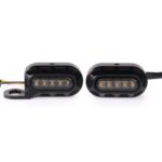 HP-Z058 Espejo retrovisor modificado para motocicleta Luz de señal de giro LED para Harley Sportsters XL 883 / 1200, Electroplating Black