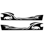 2 PCS / Set D-467 Patrón de ondas Coche Etiqueta decorativa modificada, D-467