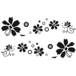 2 PCS / Set D-510 Patrón de flores Etiqueta decorativa modificada para automóvil, D-510