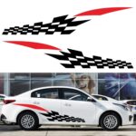 2 unids/set D-538 patrón de tótem a cuadros pegatina decorativa modificada para coche - Imagen 6