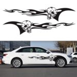 2 unids/set D-964 calavera llama patrón coche modificado pegatina decorativa, D-964