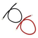 Cable inversor de batería de cobre puro rojo + negro de 50 cm para coche, 10AWG 6-5