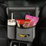 2 PCS Car Center Console Hanging Bag Bolsa de almacenamiento de cuero de piel de oveja - Imagen 4