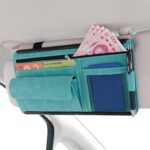 Bolsa de almacenamiento de piel de oveja con visera solar para coche de 2 uds.