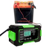 Cargador inteligente de batería de motocicleta / automóvil con pantalla LCD, JP Plug - Imagen 3