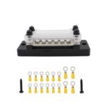 CP-3024 150A 12-48V RV Yacht Barra colectora de 6 vías de doble fila con terminales de anillo, CP-3024
