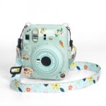 Estuche para cámara de acrílico duro de cristal con correa para el hombro, For FUJIFILM instax mini 12(DIY Green Flowers)