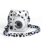 Estuche para cámara de acrílico duro de cristal con correa para el hombro, For FUJIFILM instax mini 12(DIY Milk Cow)