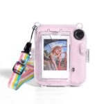 Estuche para cámara de acrílico duro de cristal con correa para el hombro, For FUJIFILM instax mini 12(DIY Green Flowers) - Imagen 6