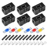 Portafusibles 6 en 1 para coche ANS Caja de fusibles, 40A & 50A & 60A