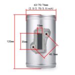 XH-UN605 Base de sensor de admisión de brida de medidor de flujo de aire de motor modificado para automóvil para Honda / Ford / Nissan, 70mm - Imagen 3