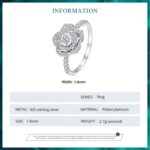 Anillo de plata de ley S925 chapado en oro blanco con circonita rosa, decoración de mano, BSR449-6, BSR449-7, BSR449-8 - Imagen 2