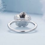 Anillo de plata de ley S925 chapado en oro blanco con circonita rosa, decoración de mano, BSR449-6, BSR449-7, BSR449-8 - Imagen 5