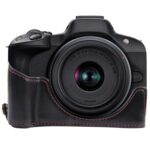 Base de media carcasa para cámara de cuero PU con rosca de 1/4 de pulgada, For Canon EOS R50