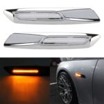 2 piezas de luces LED para guardabarros de coche, tablero lateral DC12V/1,7 W para BMW, luz amarilla, A