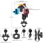 MOTOSLG Cangrejo Soporte de abrazadera para teléfono de motocicleta, U-Type Headbar Mount with Anti-theft Lock - Imagen 2