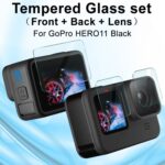 Pantalla trasera imak + pantalla frontal + lente de cámara trasera película de vidrio templado, For GoPro HERO11 Black - Imagen 2