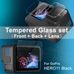 Pantalla trasera imak + pantalla frontal + lente de cámara trasera película de vidrio templado, For GoPro HERO11 Black - Imagen 3