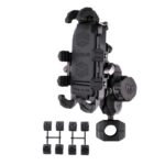 MOTOSLG Cangrejo Soporte de abrazadera para teléfono de motocicleta, O-Type Rear Mirror Mount with Anti-theft Lock
