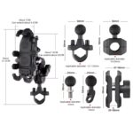 MOTOSLG Cangrejo Soporte de abrazadera para teléfono de motocicleta, L-Type Rear Mirror Mount with Anti-theft Lock - Imagen 2