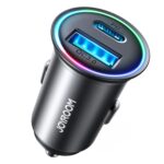 JOYROOM JR-CCN04 60W PD+QC3.0 Mini cargador de coche de metal, JR-CCN04
