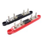 1 par RV Yacht M8 Single Row 4-way Power Distribution Block Busbar con cubierta con fusible 300A, CP-4125 - Imagen 5