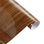 Película de la etiqueta engomada de la etiqueta engomada del abrigo del vinilo del PVC, Glossy Wood Grain F 50cm x 200cm