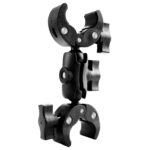 Abrazaderas de cangrejo de doble cabezal para motocicleta, montaje fijo en manillar, 18cm