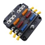 Bloque de fusibles CP-4040 de 6 vías con 12 fusibles y 12 terminales
