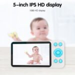 YE9-C1 Cámara de seguridad con monitor para bebés con visión nocturna y video de modo dual 2.4G + 915M de 5 pulgadas, YE9-C1 (EU Plug) - Imagen 2
