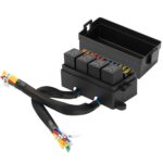 Caja de fusibles de relé de 12 ranuras modificada para coche con cable, 12V 4 Pin