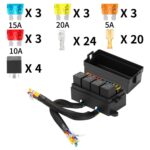 Caja de fusibles de relé de 12 ranuras modificada para coche con cable, 12V 4 Pin - Imagen 4