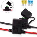 Portafusibles doble positivo/negativo estilo ATC, cable de 10 AWG con terminales de anillo y 4 conectores - Imagen 2
