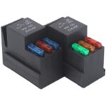 Portafusibles multidireccional para compartimento de motor de coche RV, 3 vías con soporte de relé, 12V 5 Pin