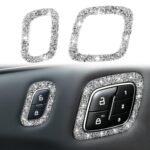 Para Ford Mustang Mach E 2021, botón de bloqueo de puerta de coche, pegatina decorativa de diamante, conducción izquierda