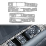 Para Ford Mustang Mach E 2021 4 en 1 Panel de elevación de ventana de coche pegatina decorativa de diamante, conducción izquierda