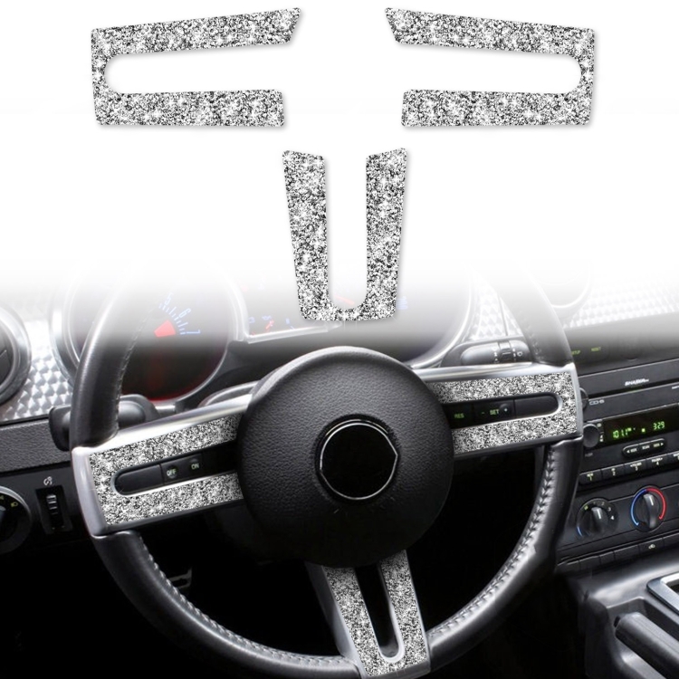 EDA0057708.jpg Para Ford Mustang 2005-2009 3 en 1 pegatina decorativa de diamante para volante de coche, conducción izquierda - Imagen 1