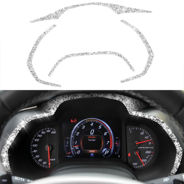 EDA0057751.jpg Para Chevrolet Corvette C7 2014-2019 4 en 1 pegatina decorativa de diamante para marco de salpicadero de coche, conducción izquierda - Imagen 1