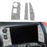 Para Chevrolet Corvette C7 2014-2019 3 en 1 Panel de navegación de coche pegatina decorativa de diamante, unidad izquierda