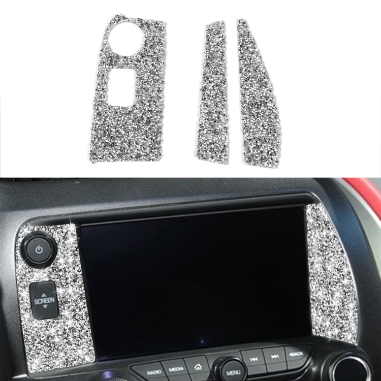 EDA0057756.jpg Para Chevrolet Corvette C7 2014-2019 3 en 1 Panel de navegación de coche pegatina decorativa de diamante, unidad izquierda - Imagen 1